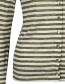 Cardigan Lir  Round Neck Stripe Moss detail
