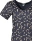 T&#8209;shirt V Leaves Saphir detail