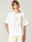 T-shirt Daisies Garment Dyed White