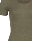 T&#8209;shirt Ondermode Organic Wol Zijde Olive detail