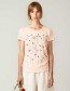 T-shirt Scribble Flowers Heather Neppy Pink