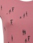 T&#8209;shirt Strolling Pedestrians Hibiscus Rose detail