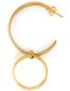 Oorbel Double Circle Brass Gold detail