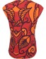 T&#8209;shirt  V&#8209;neck Palm Oranje detail